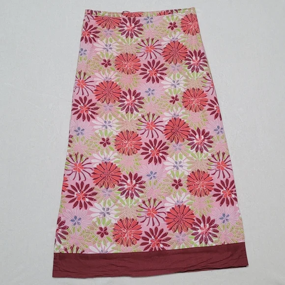 Rare Vintage 90s Delia's Retro Daisy Print Tie-Waist Low Waisted Midi Skirt M - Picture 7 of 11